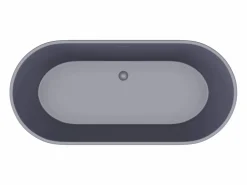 Best Bañera independiente ovalada - 255L - 159 x 74 x 56 cm - azul mate - Acrílico - LUZECA Bañera Exenta