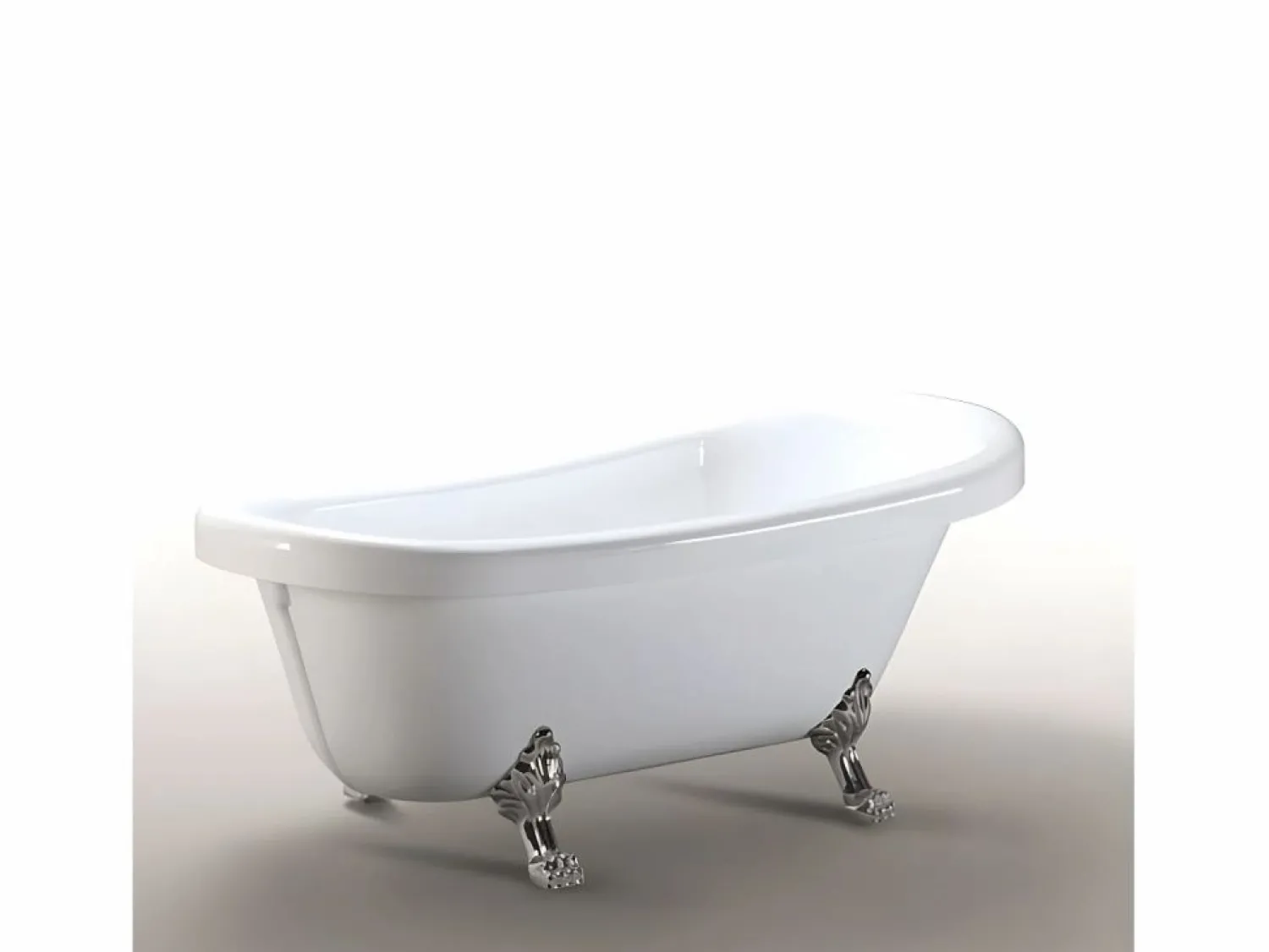Online ELITESHOPPING Bañera isla vintage 170 x 80 cm con patas plateadas - Marigold Blanco