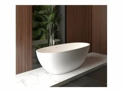 Hot STANO Bañera moderna Solid Surface MALMO exenta 165 cm Blanco