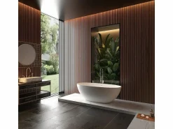 Hot STANO Bañera moderna Solid Surface MALMO exenta 165 cm Blanco