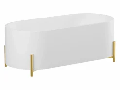 Clearance Shower & Design Bañera ovalada independiente blanca con patas doradas - 230 L - 160 x 73,5 x 59 cm - ALONSA Blanco / Dorado