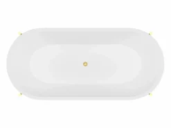 Clearance Shower & Design Bañera ovalada independiente blanca con patas doradas - 230 L - 160 x 73,5 x 59 cm - ALONSA Blanco / Dorado
