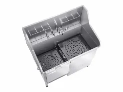 Clearance Bañera para Perros SucceBuy, Animales de Compañía Acero Inoxidable 127,5cm, Rampita de Puerta Izquierda Plateado