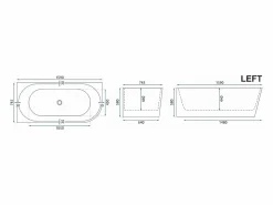 Outlet Rea Bañera Bellanto White 160Cm Left Blanco