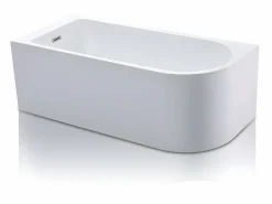 Shower & Design Bañera rinconera acrílica blanca, 240L, 170 x 75 x 58 cm, esquina izquierda, ANIKA