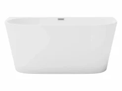 Discount Shower & Design Bañera semi exenta ovalada blanca en acrílico, 175L, 130 x 71,5 x 58 cm, DIVINA Blanco