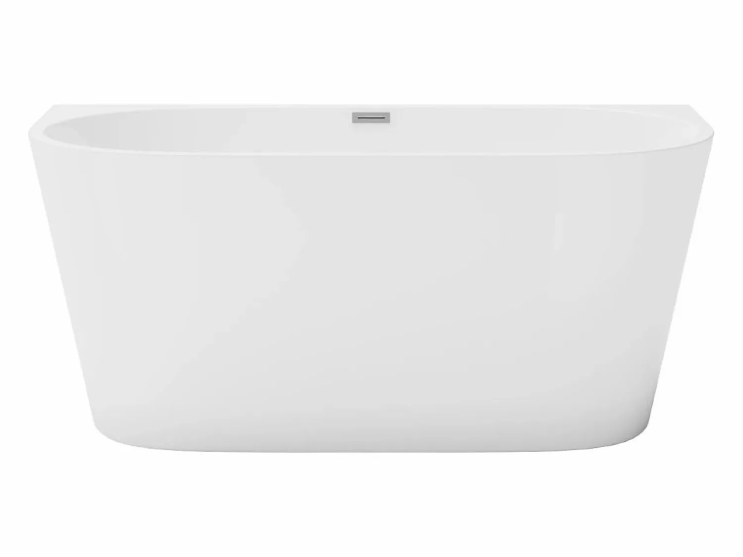 Discount Shower & Design Bañera semi exenta ovalada blanca en acrílico, 175L, 130 x 71,5 x 58 cm, DIVINA Blanco