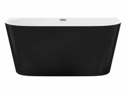 Discount Bañera semi exenta ovalada negra en acrílico, 200L, 149,5 x 75 x 58 cm, DIVINA Bañera Semi Exenta