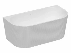 Sale Bañera semi exenta rayada en acrílico, brillante, 170,5 x 80 x 58,5 cm, ZELINA Bañera Semi Exenta