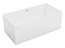 Shower & Design Bañera semi exenta rectangular blanca de 315 L, 170 x 80 x 58 cm, PIKAIA