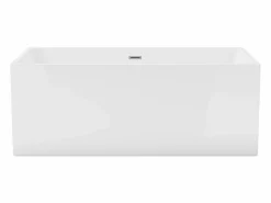 Shower & Design Bañera semi exenta rectangular blanca de 315 L, 170 x 80 x 58 cm, PIKAIA