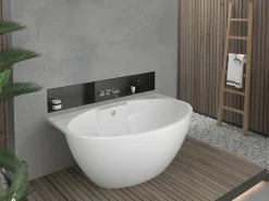 Shower & Design Bañera semi-exenta ovalado - 197 L - 151 x 94 x 60 cm - - Acrílico - PAGRUS