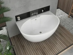 Shower & Design Bañera semi-exenta ovalado - 197 L - 151 x 94 x 60 cm - - Acrílico - PAGRUS