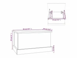 vidaxl Baúl almacenaje madera contrachapada roble ahumado 50x30x28 cm