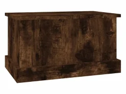 vidaxl Baúl almacenaje madera contrachapada roble ahumado 50x30x28 cm