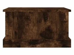 vidaxl Baúl almacenaje madera contrachapada roble ahumado 50x30x28 cm
