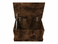 vidaxl Baúl almacenaje madera contrachapada roble ahumado 50x30x28 cm