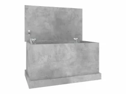 New vidaxl Baúl almacenaje madera contrachapada hormigón 70x40x38 cm Gris