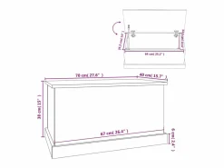 New vidaxl Baúl almacenaje madera contrachapada hormigón 70x40x38 cm Gris