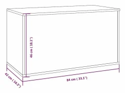 vidaxl Baúl almacenaje madera contrachapada roble ahumado 84x42x46 cm