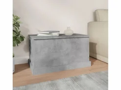 Clearance Baúl almacenaje madera contrachapada hormigón 70x40x38 cm ES188396 Gris