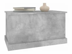 Clearance Baúl almacenaje madera contrachapada hormigón 70x40x38 cm ES188396 Gris
