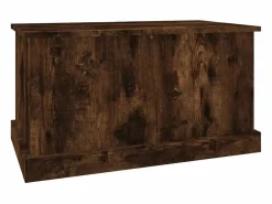 Clearance Baúl almacenaje madera contrachapada roble ahumado 70x40x38 cm Baúl Y Arcón