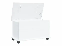 Hot Baúl almacenaje ruedas ALTA madera maciza 73x39,5x44 cm ES313110 Blanco