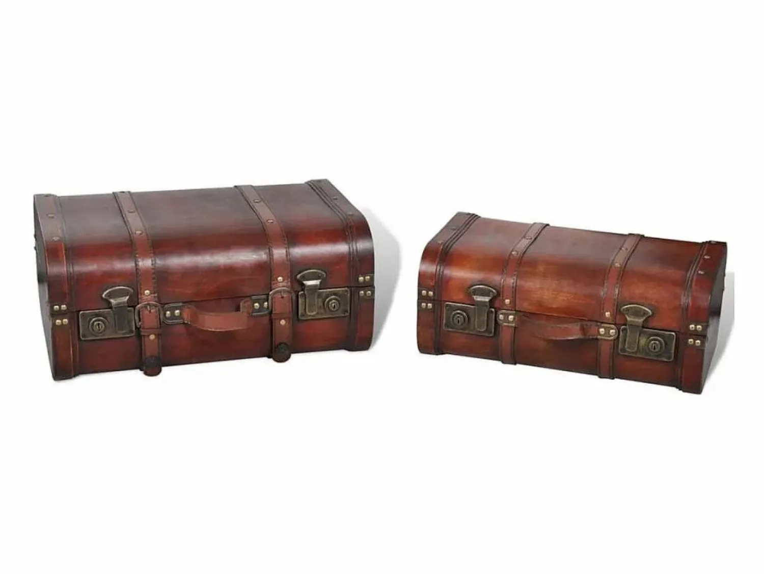 Discount Baúl cofre de madera vintage marrón 2 unidades Baúl Y Arcón