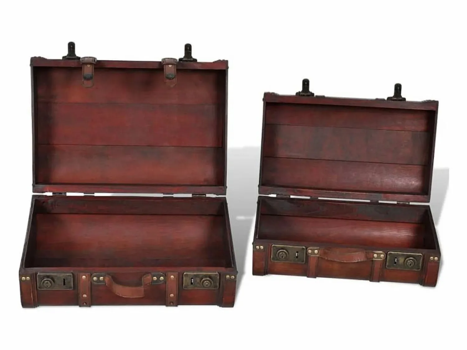 Discount Baúl cofre de madera vintage marrón 2 unidades Baúl Y Arcón