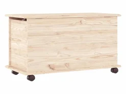 Baúl de almacenaje con ruedas ALTA madera maciza 73x39,5x44 cm ES330437