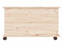Baúl de almacenaje con ruedas ALTA madera maciza 73x39,5x44 cm ES330437