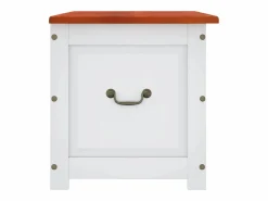 vidaxl Baúl de almacenaje con tapa madera de acacia marrón y Blanco