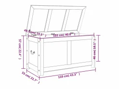 vidaxl Baúl de almacenaje con tapa madera de acacia marrón y Blanco