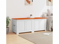 Baúl de almacenaje con tapa madera de acacia marrón y ES641844