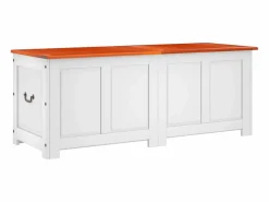 Outlet Baúl de almacenaje con tapa madera de acacia marrón y Baúl Y Arcón