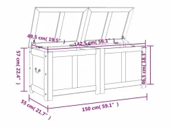 Outlet Baúl de almacenaje con tapa madera de acacia marrón y Baúl Y Arcón