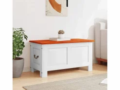 Online Baúl de almacenaje con tapa madera de acacia marrón y ES238810 Baúl Y Arcón