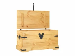 Outlet vidaxl Baúl de almacenaje Corona Range de pino mexicano 91x49,5x47 cm Color natural claro