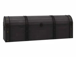 vidaxl Baúl de almacenaje estilo vintage madera maciza 120x30x40 cm Negro