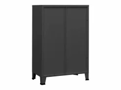 New Baúl de almacenaje industrial metal antracita 75x40x115 cm Baúl Y Arcón
