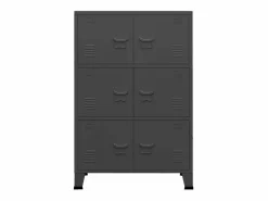New Baúl de almacenaje industrial metal antracita 75x40x115 cm Baúl Y Arcón