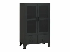 Hot vidaxl Baúl de almacenaje industrial metal 70x40x115 cm Negro