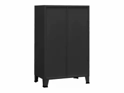 Hot vidaxl Baúl de almacenaje industrial metal 70x40x115 cm Negro
