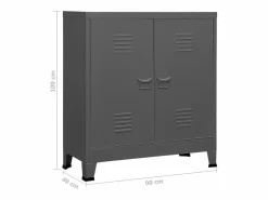 Best Baúl de almacenaje industrial acero antracita 90x40x100 cm Baúl Y Arcón