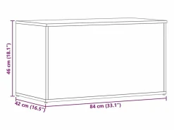 vidaxl Baúl de almacenaje madera contrachapada color roble 84x42x46cm