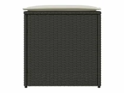 Clearance Baúl de almacenaje 50x50x50 cm en ratán sintético Negro