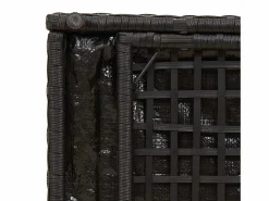 Clearance Baúl de almacenaje 50x50x50 cm en ratán sintético Negro