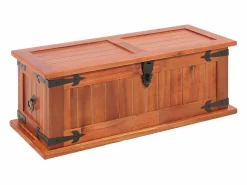 vidaxl Baúl de almacenamiento 3 piezas de madera maciza de acacia