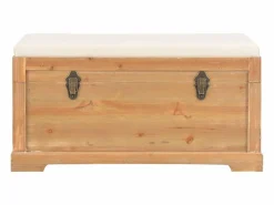 Best vidaxl Baúl de almacenamiento con cojín 80x40x40 cm MDF Color natural claro